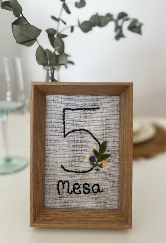 Señalización de mesa bordada a mano (Personalizado)